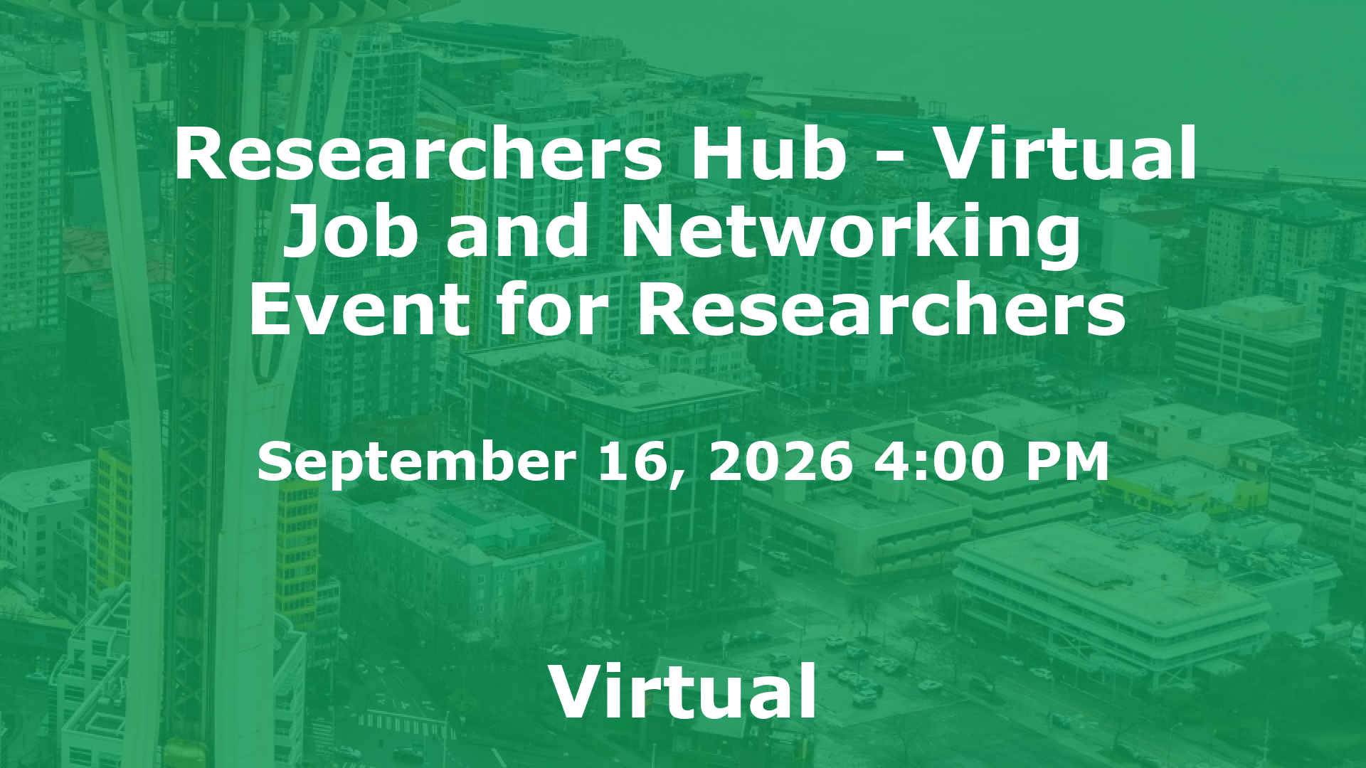 Researchers Hub - Virtual Job and Networking Event for Researchers event image